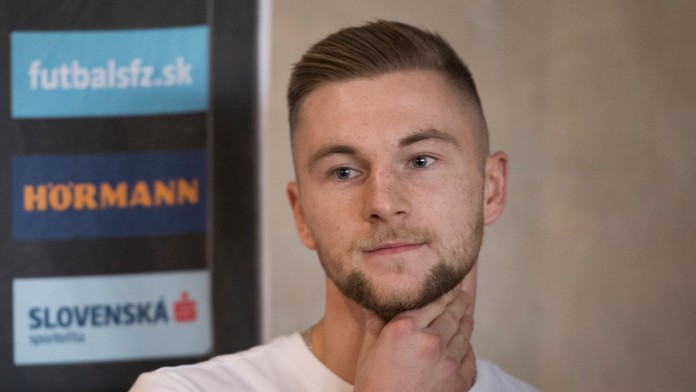 Milan Škriniar na zraze slovenskej futbalovej reprezentácie.