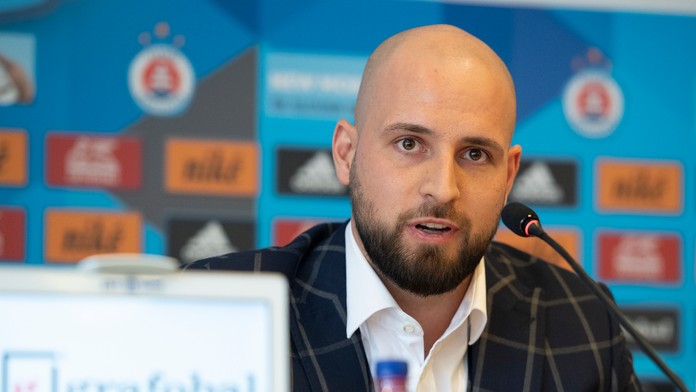 Marketingový riaditeľ Slovana Bratislava Tomáš Straka na tlačovke pred začiatkom jarnej časti sezóny.