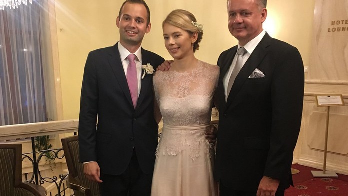 Andrej Kiska s nevestou a synom. 