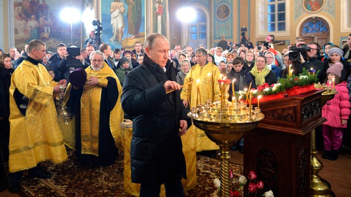 Ruský prezident Vladimír Putin počas novoročných osláv.