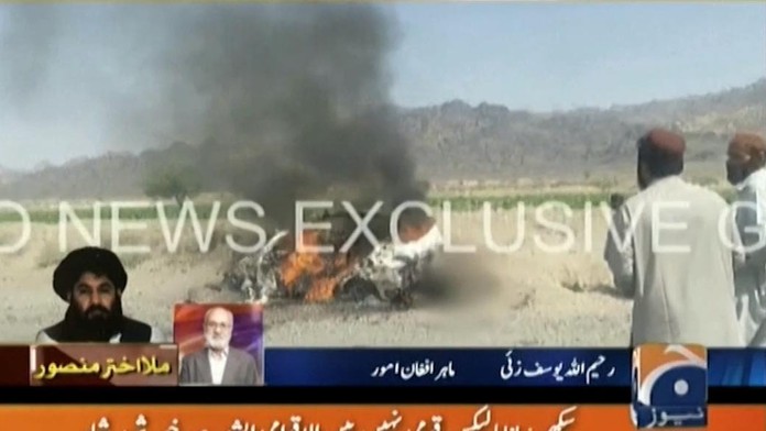 Auto, v ktorom zahynul líder Talibanu.