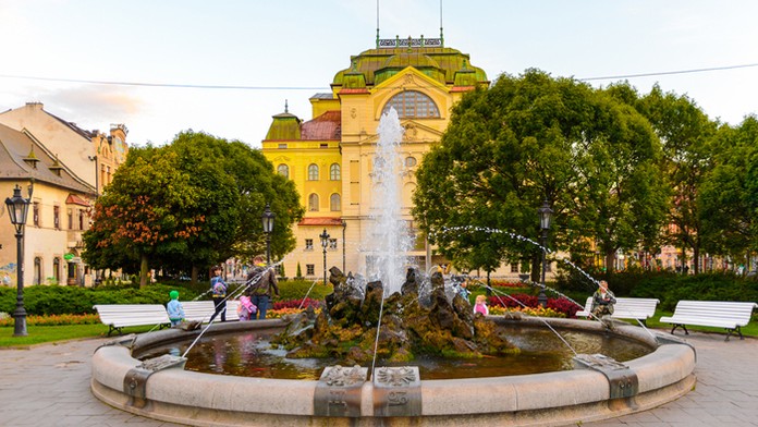 Fontána v Košiciach.