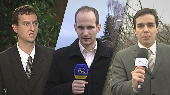 Daniel Krajcer, Gábor Grendel a Erik Tomáš ako redaktori TV Markíza.