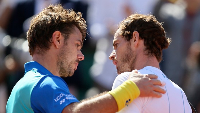 Stan Wawrinka a Andy Murray na Roland Garros.