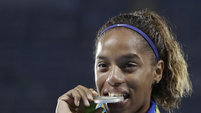 Strieborná trojskokanka Yulimar Rojasová.