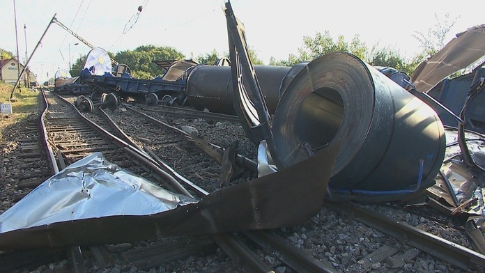 Vykoľajený nákladný vlak neďaleko Serede