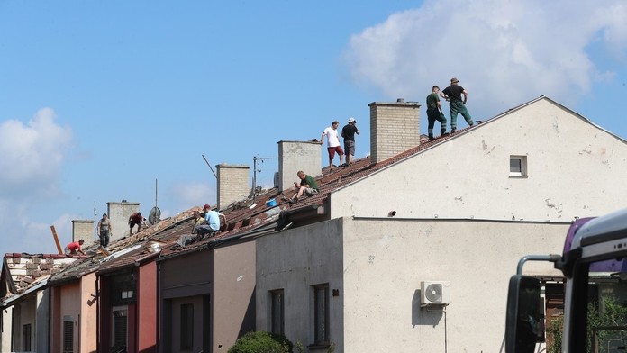 Oblasť zasiahnutá tornádom.