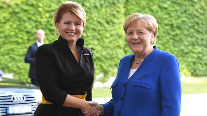 Nemecký prezident Frank-Walter Steinmeier a Zuzana Čaputová.