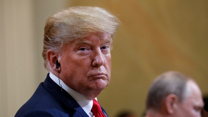 Americký prezident Donald Trump počas summitu s Vladimirom Putinom.