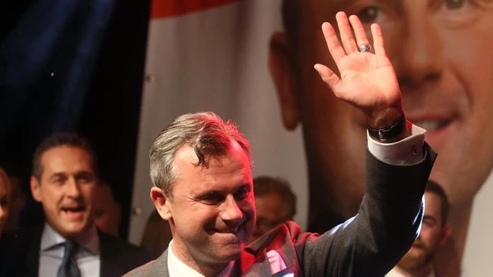 Prezidentský kandidát Slobodnej strany Rakúska (FPÖ) Norbert  Hofer.