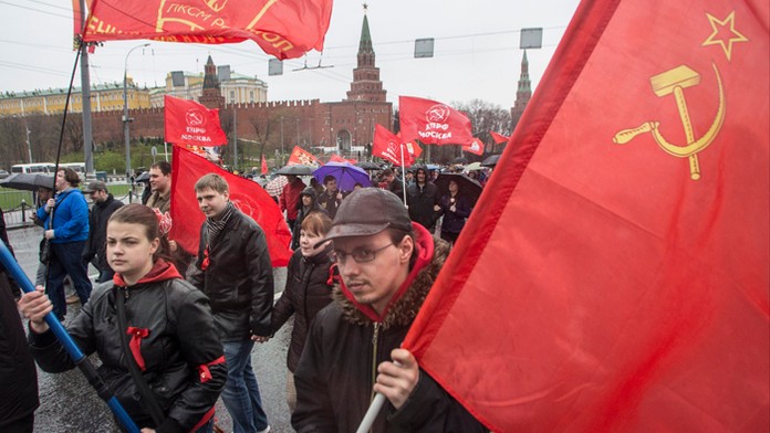 Prvomájový pochod v Moskve.