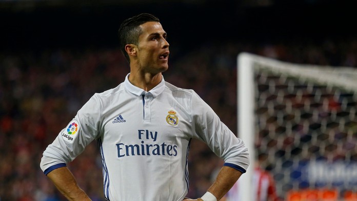 Reakcia Cristiana Ronalda po jeho treťom góle.