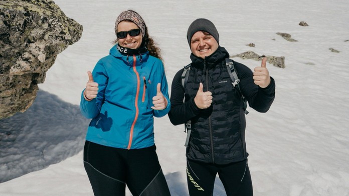 Lenka Rusnáková s Jánom Tribulom na horách.