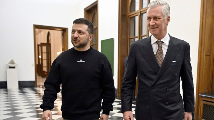 Ukrajinský prezident Volodymyr Zelenskyj sa stretol s belgickým kráľom Filipom. 