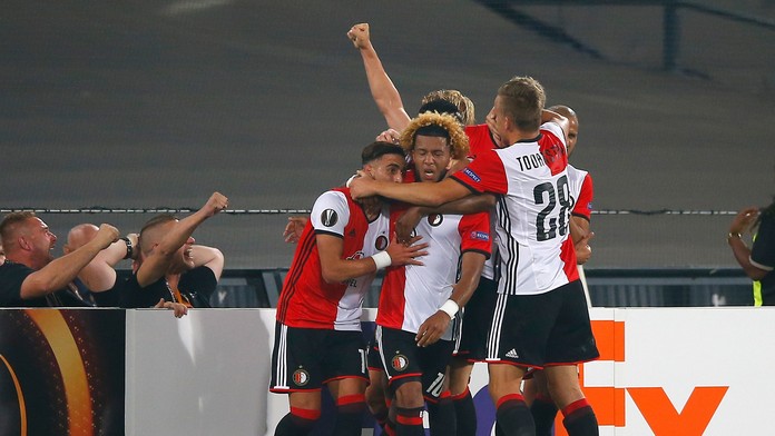Hráči Feyenoordu Rotterdam na archívnej snímke.