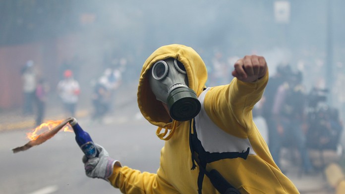 Násilné protesty vo Venezuele.