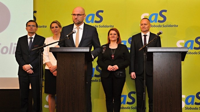 Počas tlačovej besedy v Žiline