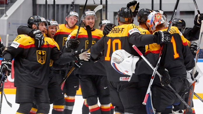 Radosť nemeckých hokejistov.