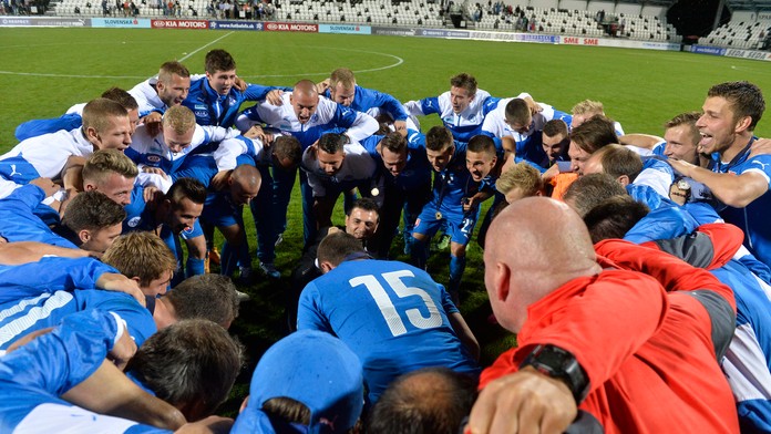 Na snímke slovenskí futbaloví reprezentanti do 21 rokov