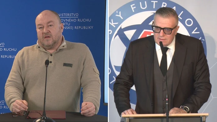 Minister športu Rudolf Huliak, prezident SFZ Ján Kováčik