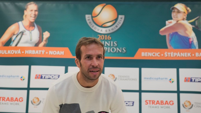 Český tenista Radek Štěpánek počas tlačovej konferencie k IX. ročníku tenisovej exhibície TENNIS CHAMPIONS.