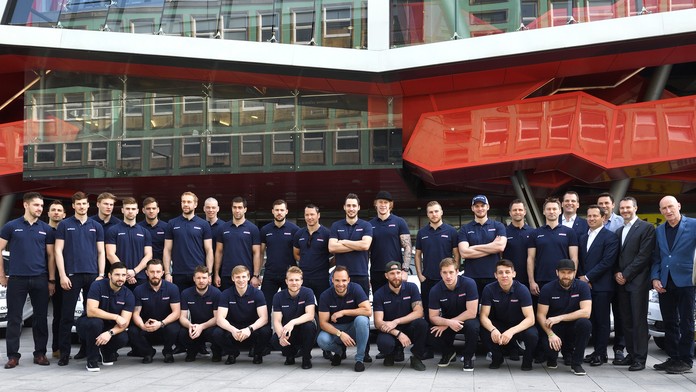 Slovenská hokejová reprezentácia pred odchodom na MS v Dánsku.