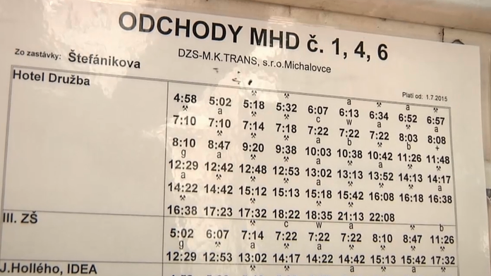 Cestovný poriadok MHD v Michalovciach