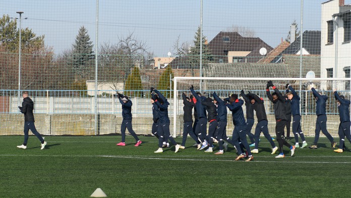 Futbalisti Serede počas prvého tréningu zimnej prípravy.