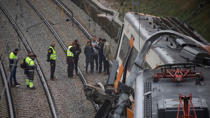 Vykoľajenie vlaku v Barcelone