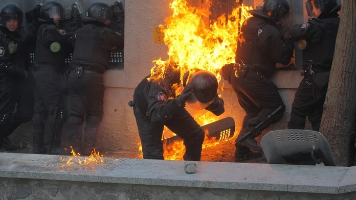 Horiaci policajt na Ukrajine