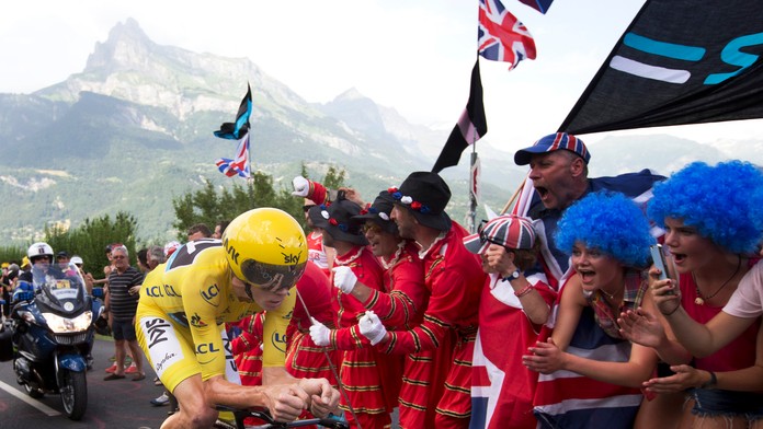 Chris Froome na trati 18. etapy TdF