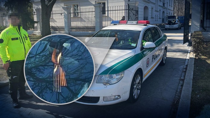Škandál! V policajnom aute visela stuha pripomínajúca symbol ruských separatistov. Spôsobilo to poriadny rozruch