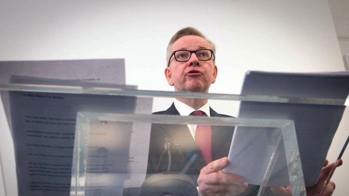 Britský minister spravodlivosti  Michael Gove.