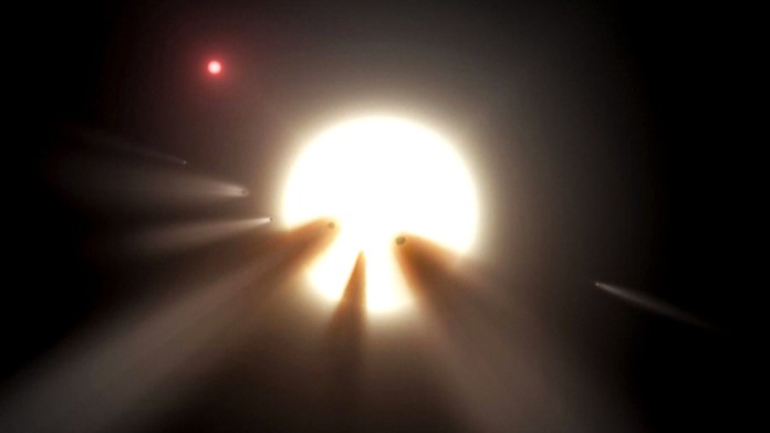 Tajomná hviezda  vzdialená od zeme 1 500 svetelných rokov.