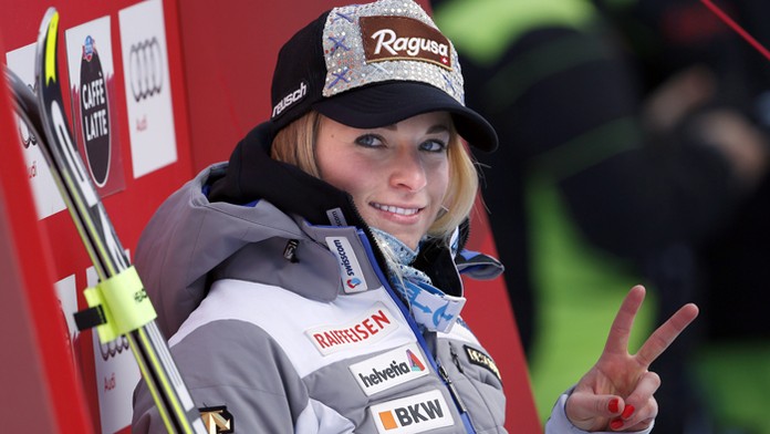 Švajčiarska lyžiarka Lara Gutová.