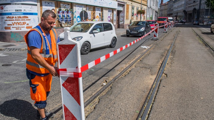Oprava električkovej trate v centre Bratislavy.
