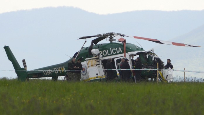 Zrútený vrtuľník v Prešove.