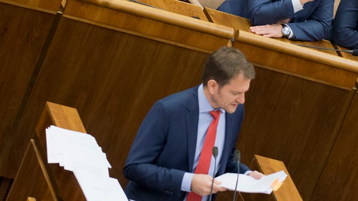 Igor Matovič počas odvolávania premiéra Roberta Fica.