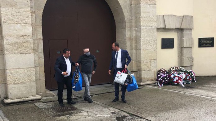 Vladimír Pčolinský po prepustení z väzby v Leopoldove.