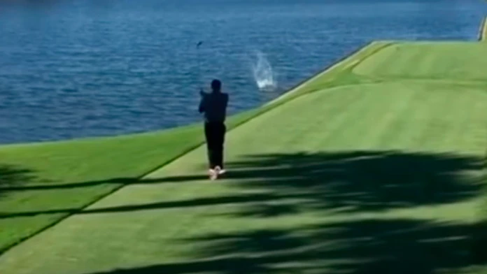 Golfista trafil kačicu.