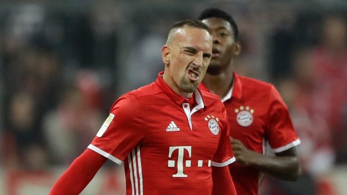 Franck Ribéry oslavuje gól.