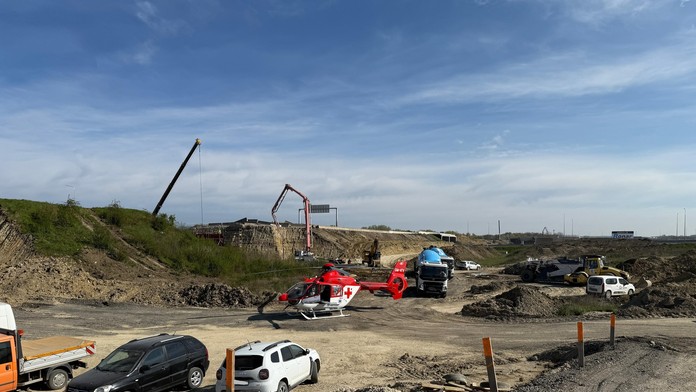 Zavalený robotník na D1