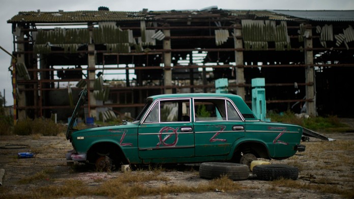 Dobyté mesto Lyman.