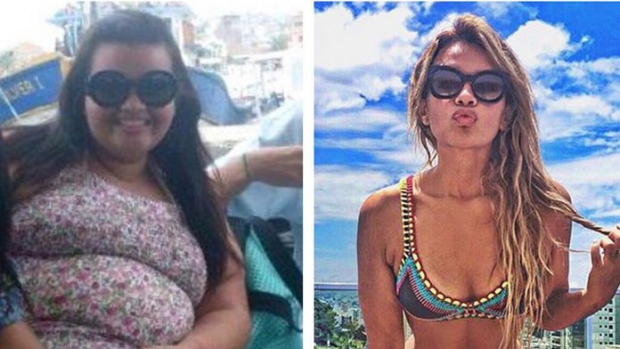 Thayne Pacheco Barboze pred a po schudnutí.