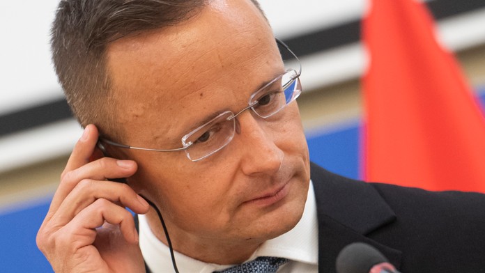 Na snímke minister zahraničných vecí Maďarska Peter Szijjártó.