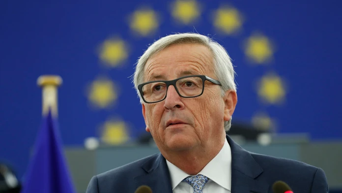 Predseda Európskej komisie Jean-Claude Juncker reční počas výročného prejavu o stave Únie.