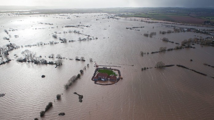 Dom v zaplavenom grófstve Somerset