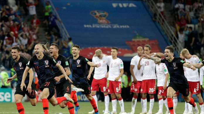 Radosť Chorvátov a smútok Dánov po poslednej penalte