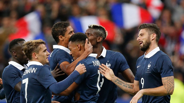 Francúzska reprezentácia na archívnej snímke.