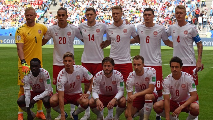Dánska futbalová reprezentácia na MS 2018 v Rusku.